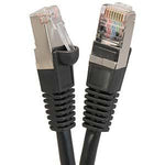 0.5Ft Cat5E Shielded (FTP) Ethernet Network Cable Booted Black - EAGLEG.COM